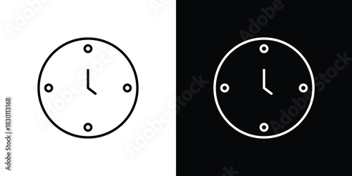 Clock icon. Editable Vector symbols. Set of line icons on white background.