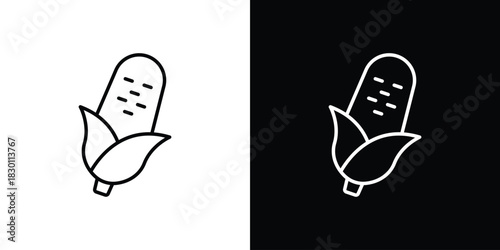 Corn icon. Editable Vector symbols. Set of line icons on white background.