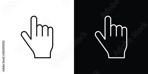 Cursor icon. Editable Vector symbols. Set of line icons on white background.