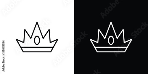Crown icon. Editable Vector symbols. Set of line icons on white background.