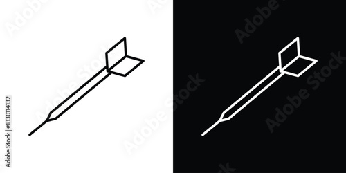 Dart icon. Editable Vector symbols. Set of line icons on white background.