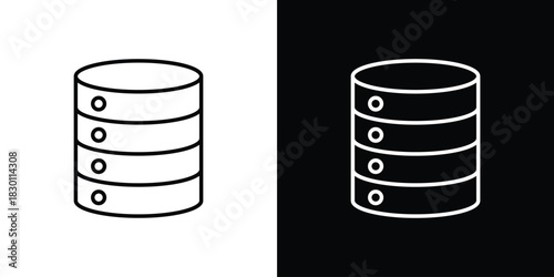 Database icon. Editable Vector symbols. Set of line icons on white background.