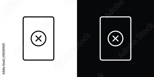 Delete Document icon. Editable Vector symbols. Set of line icons on white background.