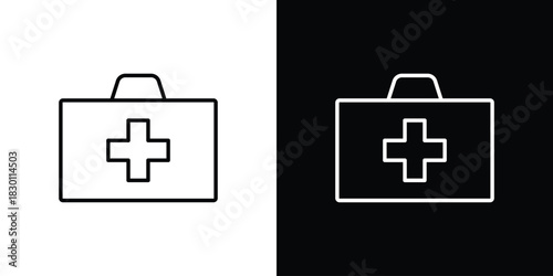 Doctor bag icon. Editable Vector symbols. Set of line icons on white background.