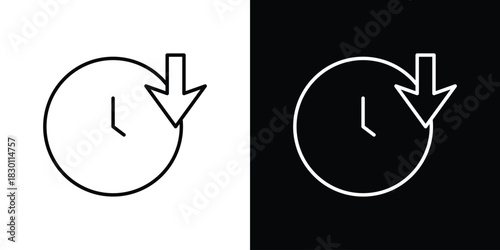 Down time icon. Editable Vector symbols. Set of line icons on white background.