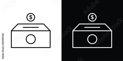 Donate icon. Editable Vector symbols. Set of line icons on white background.