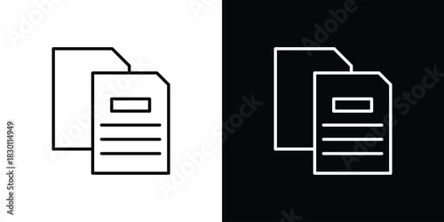 Duplicate icon. Editable Vector symbols. Set of line icons on white background.