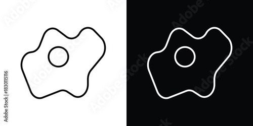 Egg fried icon. Editable Vector symbols. Set of line icons on white background.