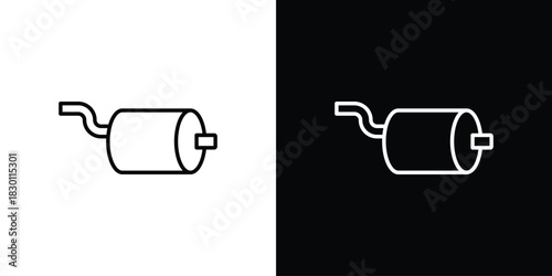 Exhaust pipe icon. Editable Vector symbols. Set of line icons on white background.