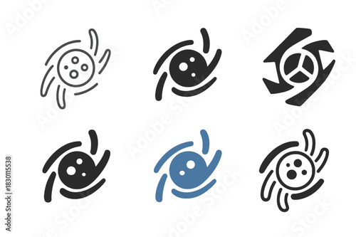 Cellular Regeneration Logos. life extension through cellular regeneration. Icon set. Set Logo of life extension through cellular regeneration: regenerating