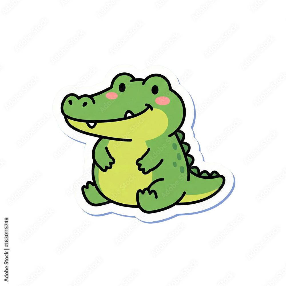 Naklejka premium Cute Kawaii Safari Animal Vector Illustration Sticker