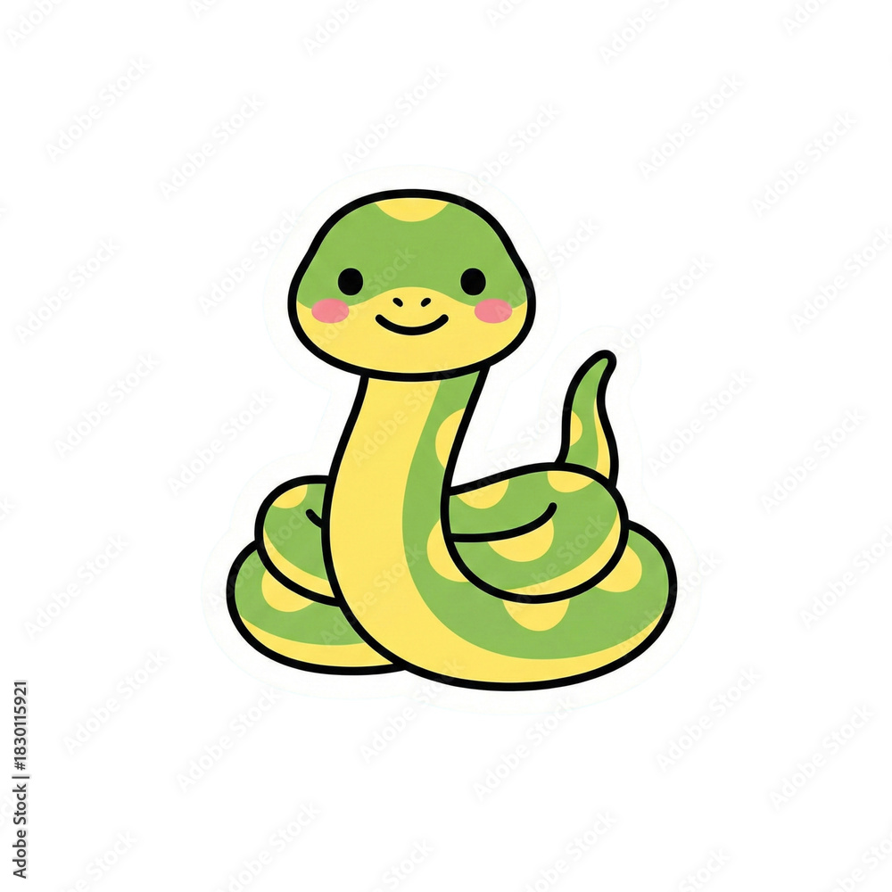 Fototapeta premium Cute Kawaii Safari Animal Vector Illustration Sticker