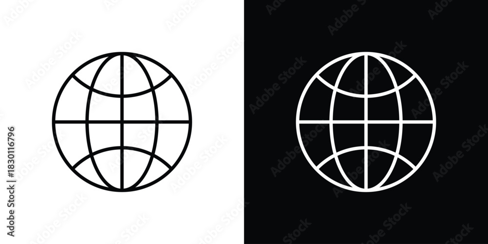 Fototapeta premium Globe icon. Editable Vector symbols. Set of line icons on white background.
