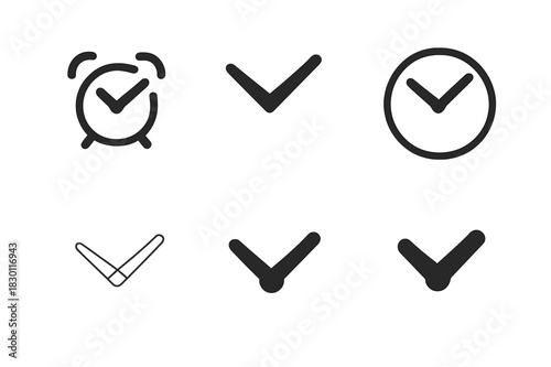 Clock Hands Icons. Clock hands. Icon set. Set Logo of Clock hands: Alarm clock hands motion. harmonious logo variations of the same emblematic