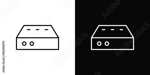 Hard Disk icon. Editable Vector symbols. Set of line icons on white background.