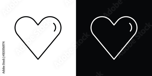 Heart icon. Editable Vector symbols. Set of line icons on white background.