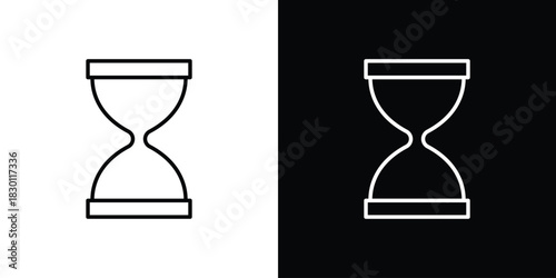 Hourglass end icon. Editable Vector symbols. Set of line icons on white background.