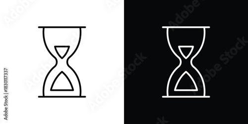 Hourglass icon. Editable Vector symbols. Set of line icons on white background.