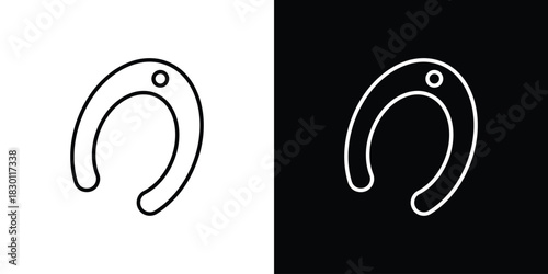 Horseshoe icon. Editable Vector symbols. Set of line icons on white background.