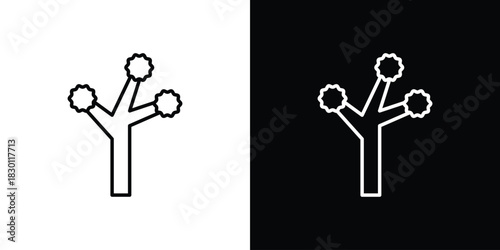 Joshua tree icon. Editable Vector symbols. Set of line icons on white background.