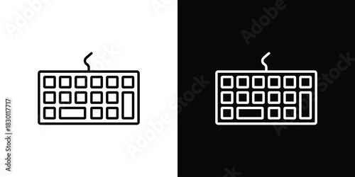Keyboard icon. Editable Vector symbols. Set of line icons on white background.