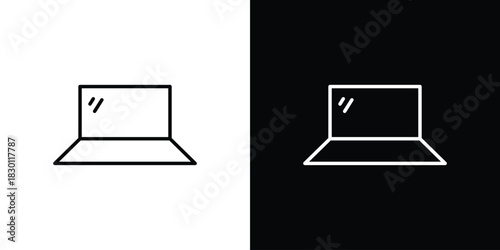 Laptop icon. Editable Vector symbols. Set of line icons on white background.