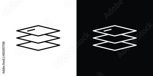 Layers icon. Editable Vector symbols. Set of line icons on white background.