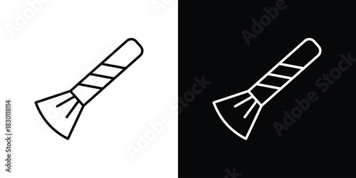 Makeup brush icon. Editable Vector symbols. Set of line icons on white background.