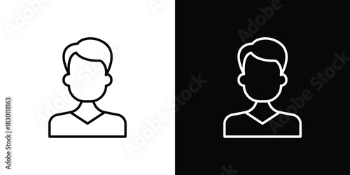 Man icon. Editable Vector symbols. Set of line icons on white background.