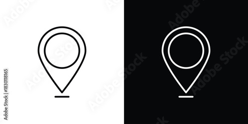 Map marker icon. Editable Vector symbols. Set of line icons on white background.