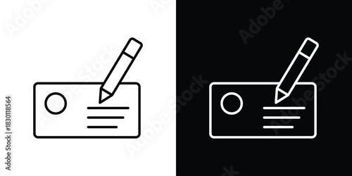 Money check icon. Editable Vector symbols. Set of line icons on white background.