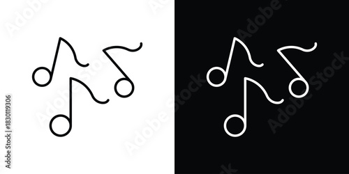 Music icon. Editable Vector symbols. Set of line icons on white background.