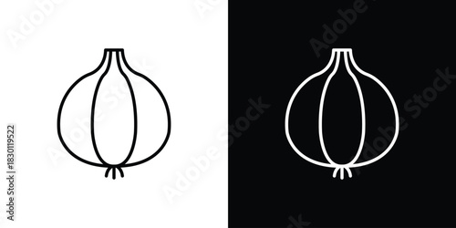 Onion icon. Editable Vector symbols. Set of line icons on white background.