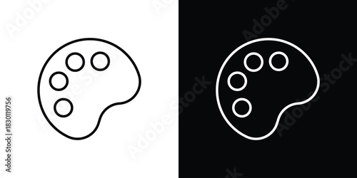 Palette icon. Editable Vector symbols. Set of line icons on white background.