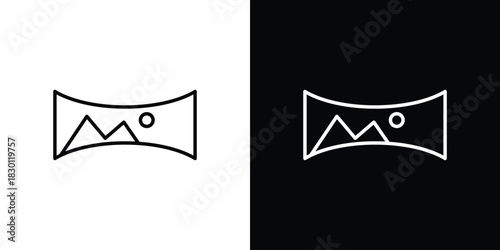 Panoramic icon. Editable Vector symbols. Set of line icons on white background.