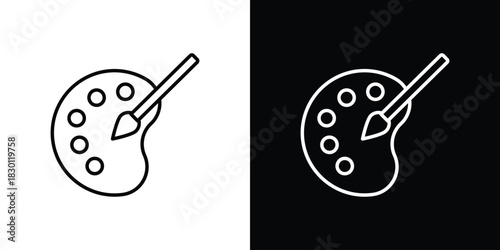 Palette icon. Editable Vector symbols. Set of line icons on white background.