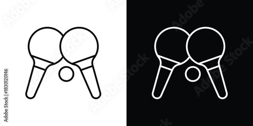 Ping pong icon. Editable Vector symbols. Set of line icons on white background.