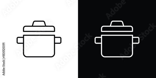 Pot icon. Editable Vector symbols. Set of line icons on white background.