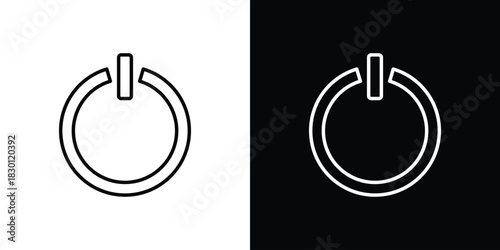 Power icon. Editable Vector symbols. Set of line icons on white background.
