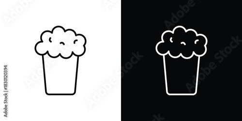 Popcorn icon. Editable Vector symbols. Set of line icons on white background.