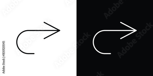 Redo icon. Editable Vector symbols. Set of line icons on white background.