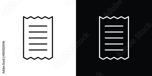 Receipt icon. Editable Vector symbols. Set of line icons on white background.