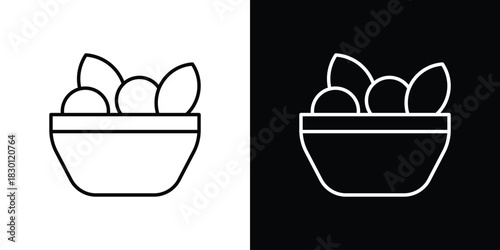 Salad icon. Editable Vector symbols. Set of line icons on white background.
