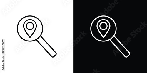 Search Location icon. Editable Vector symbols. Set of line icons on white background.