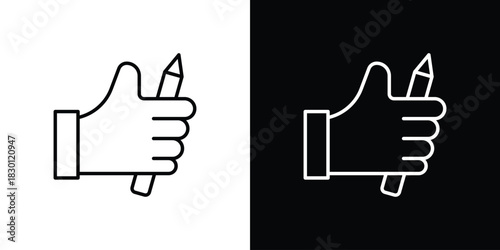 Self expression icon. Editable Vector symbols. Set of line icons on white background.