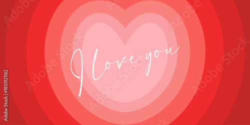 A background of hearts with a declaration of love. Design for a Valentine's Day greeting card or banner. A romantic message of love and passion.