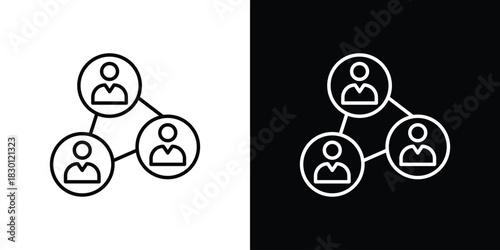 Social network icon. Editable Vector symbols. Set of line icons on white background.