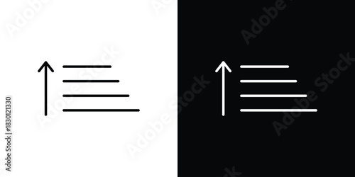 Sort amount up icon. Editable Vector symbols. Set of line icons on white background.