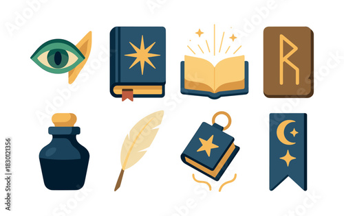 Magic symbols set. Magic elements illustration