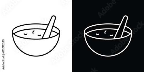 Soup icon. Editable Vector symbols. Set of line icons on white background.